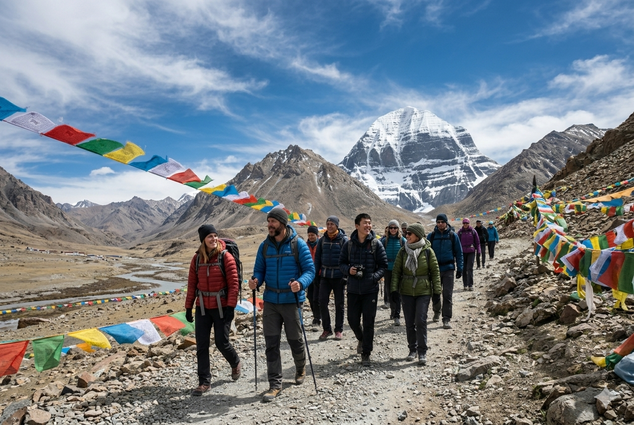 Group Joining Mount Kailash Tour